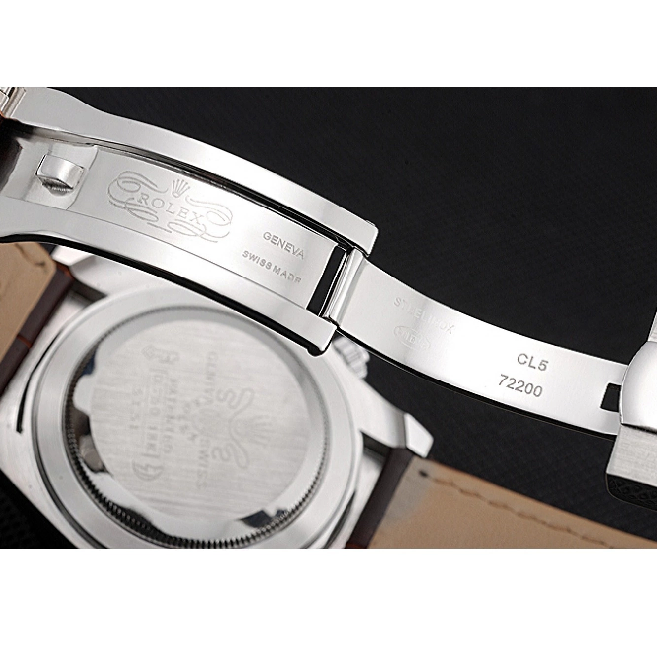 Aaa fake watches Bracelet Rolex Steel Leather Grey Racing Stainless Dial 622632 Daytona Cosmograph Case 0514